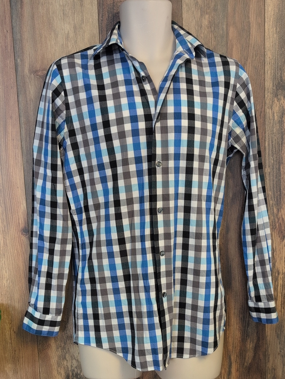 Apt. 9 Men's Plaid Button-Down Stretch Slim Fit Shirt 14.5 32/33           807A